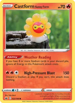 Pokémon-Karte Castform Sunny Form 022/198