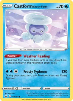 Pokémon-Karte Castform Snowy Form 034/198