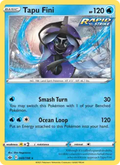 Pokémon-Karte Tapu Fini 040/198