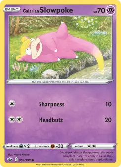 Pokémon-Karte Galarian Slowpoke 054/198