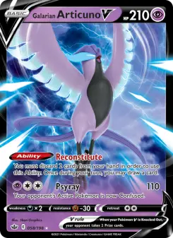 Pokémon-Karte Galarian Articuno V 058/198