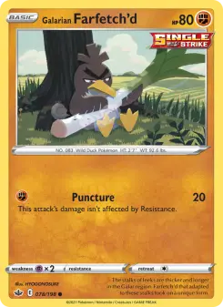 Pokémon-Karte Galarian Farfetch'd 078/198