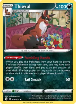 Pokémon-Karte Thievul 105/203