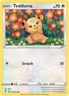 Pokémon-Karte Teddiursa 126/203