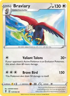 Pokémon-Karte Braviary 137/203