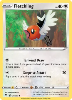 Pokémon-Karte Fletchling 138/203