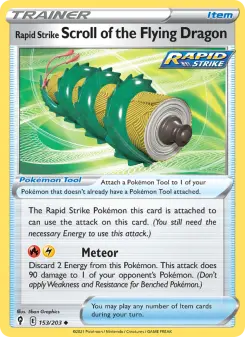 Pokémon-Karte Rapid Strike Scroll of the Flying Dragon 153/203