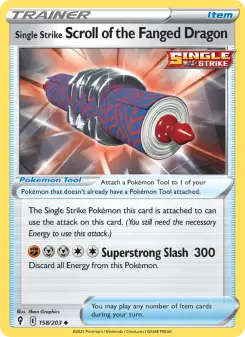 Pokémon-Karte Single Strike Scroll of the Fanged Dragon 158/203