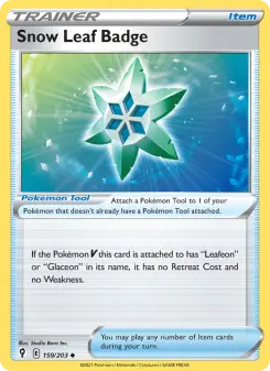 Pokémon-Karte Snow Leaf Badge 159/203