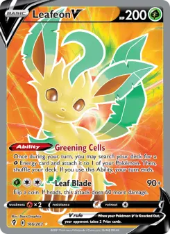 Pokémon-Karte Leafeon V 166/203