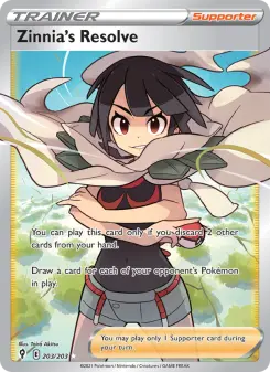 Pokémon-Karte Zinnia's Resolve 203/203