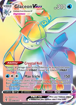 Pokémon-Karte Glaceon VMAX 208/203