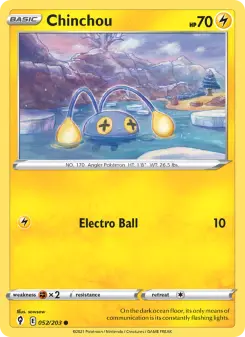 Pokémon-Karte Chinchou 052/203