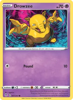 Pokémon-Karte Drowzee 061/203