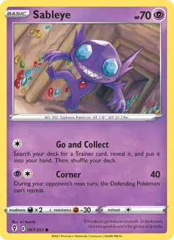 Pokémon-Karte Sableye 067/203