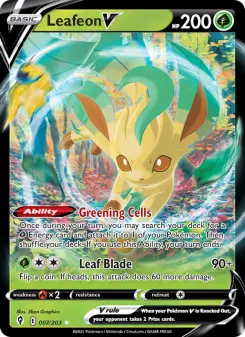Pokémon-Karte Leafeon V 007/203