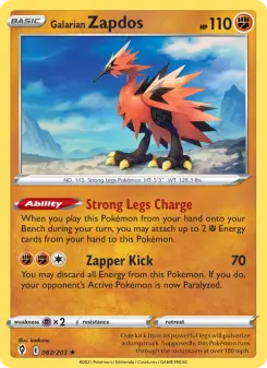 Pokémon-Karte Galarian Zapdos 082/203