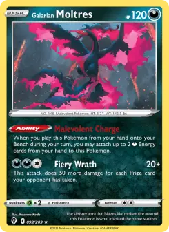 Pokémon-Karte Galarian Moltres 093/203