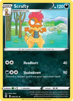 Pokémon-Karte Scrafty 099/203