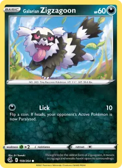 Pokémon-Karte Galarian Zigzagoon 159/264