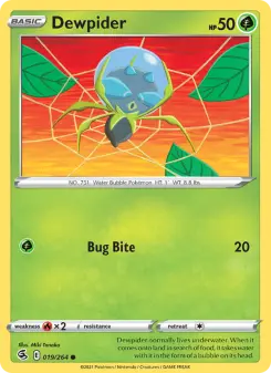 Pokémon-Karte Dewpider 019/264
