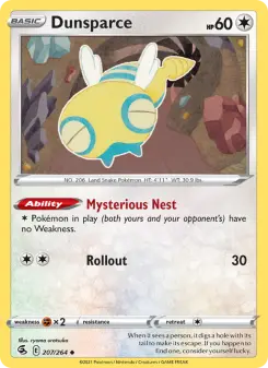 Pokémon-Karte Dunsparce 207/264