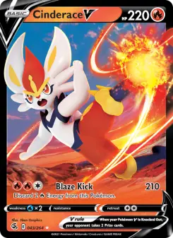 Pokémon-Karte Cinderace V 043/264