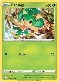 Pokémon-Karte Pansage 007/264