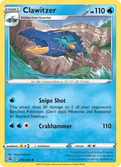 Pokémon-Karte Clawitzer 075/264