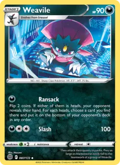 Pokémon-Karte Weavile 087/172