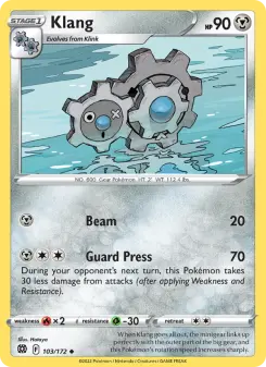 Pokémon-Karte Klang 103/172
