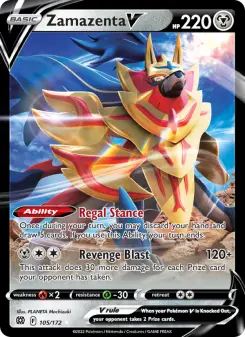 Pokémon-Karte Zamazenta V 105/172