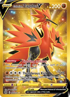 Pokémon-Karte Galarian Zapdos V 182/172
