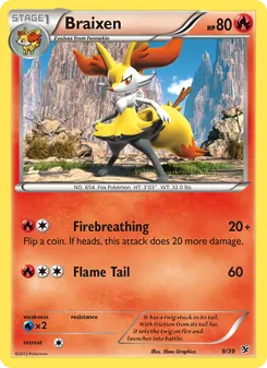 Pokémon-Karte Braixen 009/039