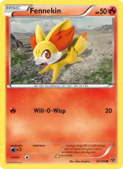 Pokémon-Karte Fennekin 024/146