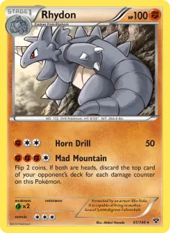 Pokémon-Karte Rhydon 061/146