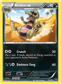 Pokémon-Karte Krokorok 070/146