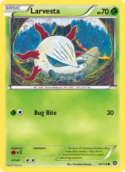 Pokémon-Karte Larvesta 014/114