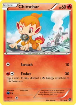 Pokémon-Karte Chimchar 018/114