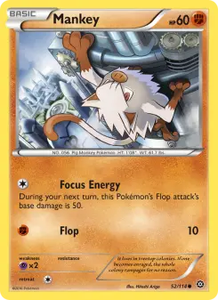 Pokémon-Karte Mankey 052/114