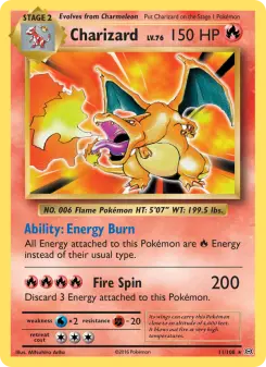 Pokémon-Karte Charizard 011/108