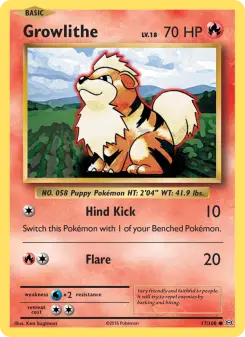 Pokémon-Karte Growlithe 017/108