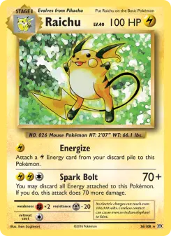 Pokémon-Karte Raichu 036/108