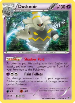 Pokémon-Karte Dusknoir 040/106