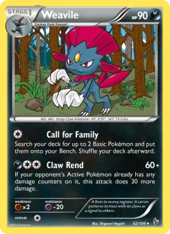 Pokémon-Karte Weavile 052/106