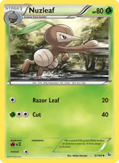 Pokémon-Karte Nuzleaf 006/106