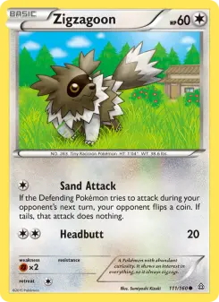 Pokémon-Karte Zigzagoon 111/160