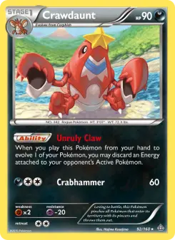 Pokémon-Karte Crawdaunt 092/160