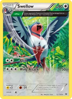 Pokémon-Karte Swellow 072/108