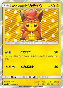 Pokémon-Karte Poncho-wearing Pikachu 038/000